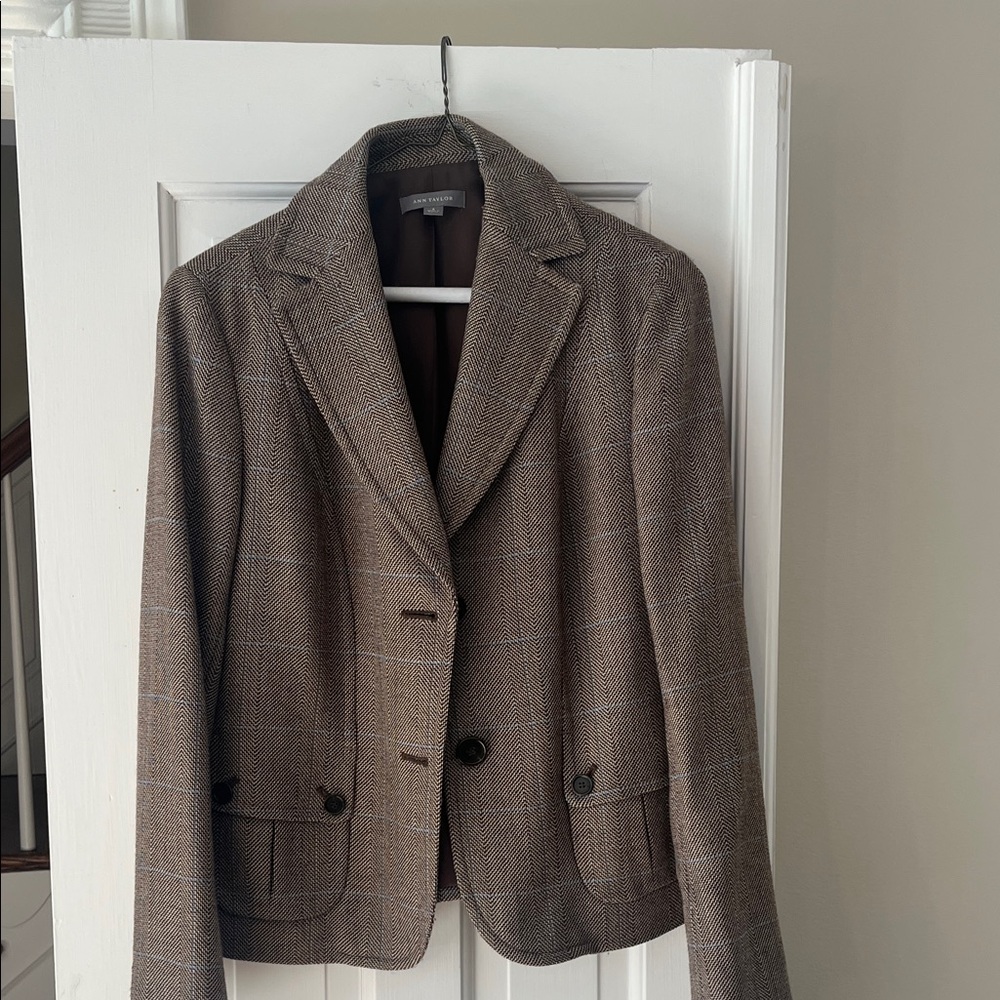 Ann Taylor Brown Plaid Women's Blazer